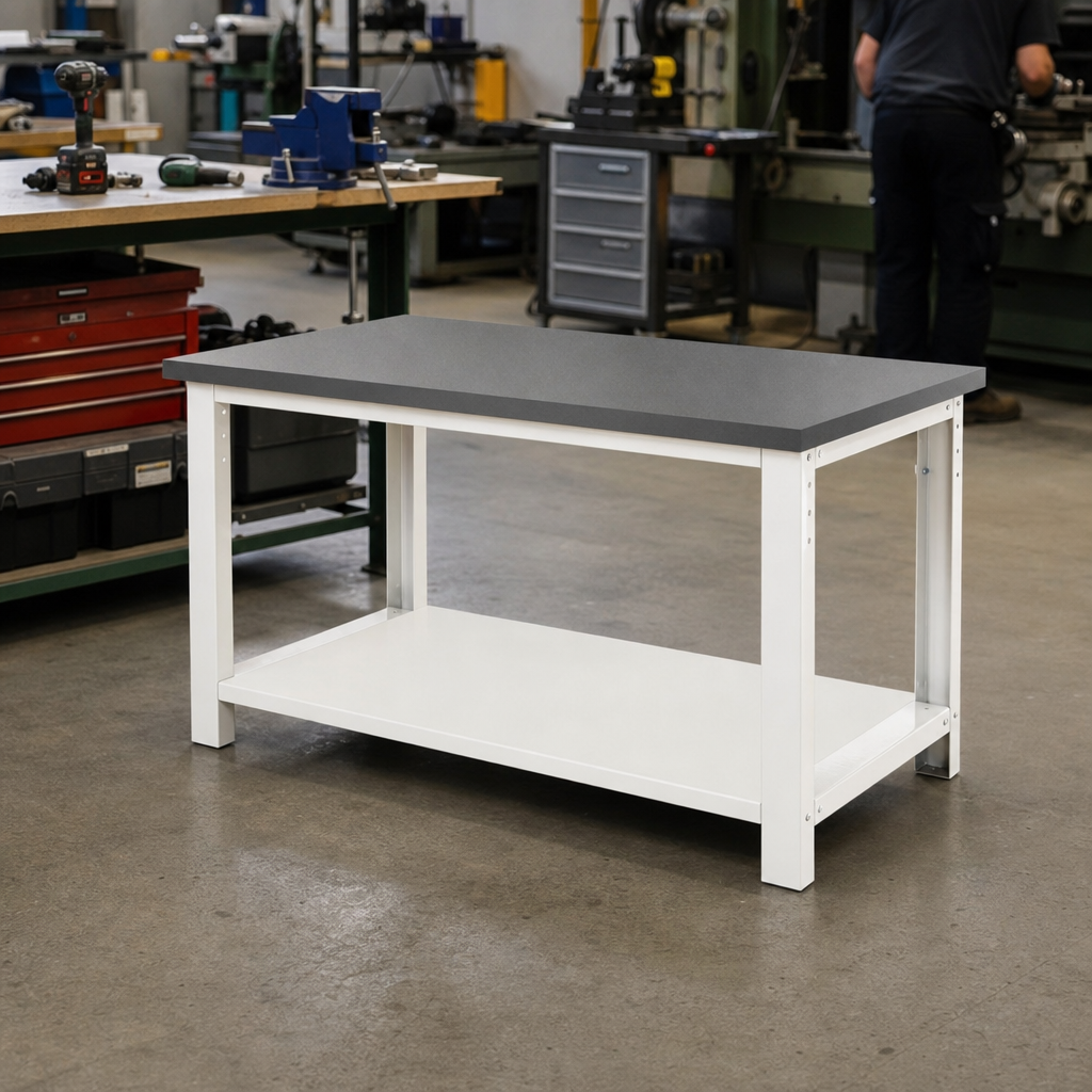 Heavy Duty Workbench with Lino Worktop and Shelf 2000 x 750mm
