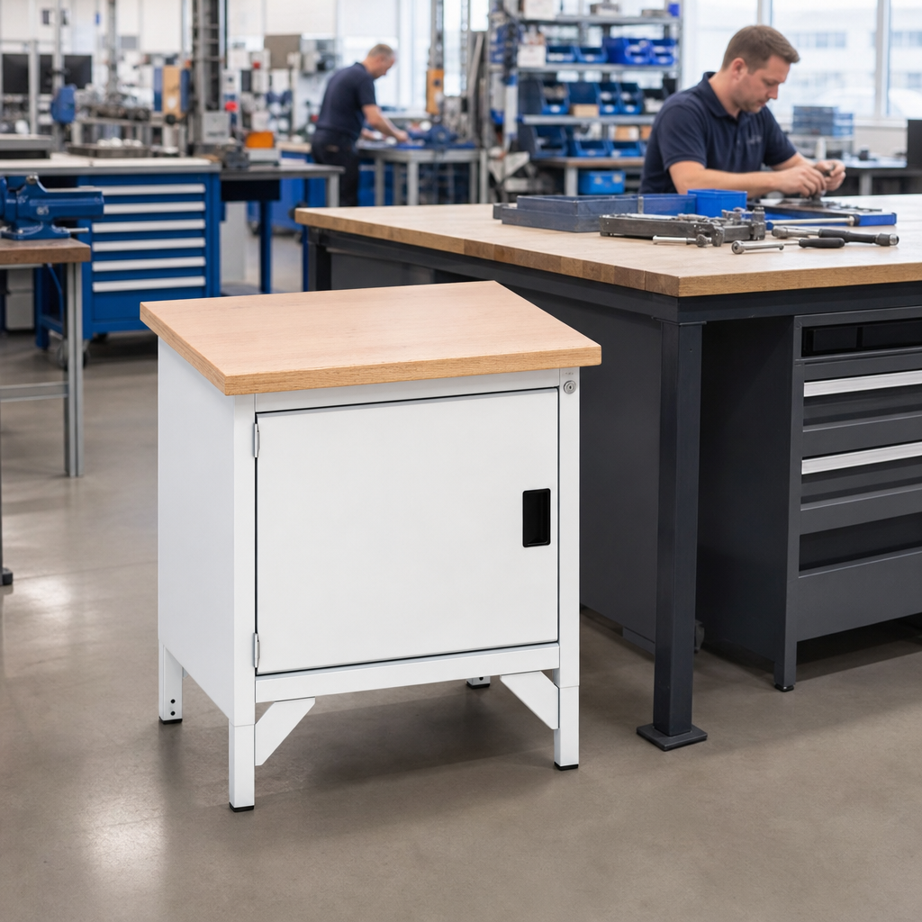 Heavy Duty Workbench with Lockable Cupboard Storage