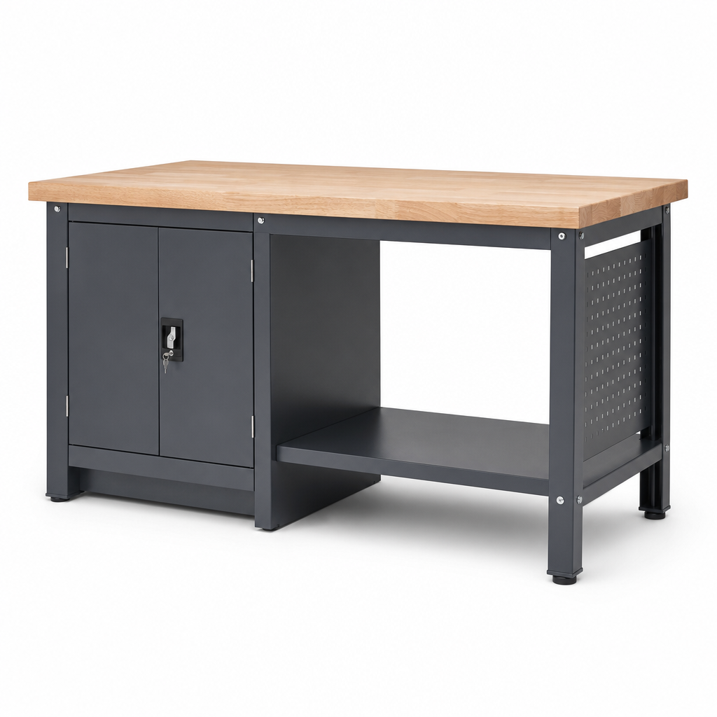 Heavy Duty Workbench with Lockable Cupboard Storage
