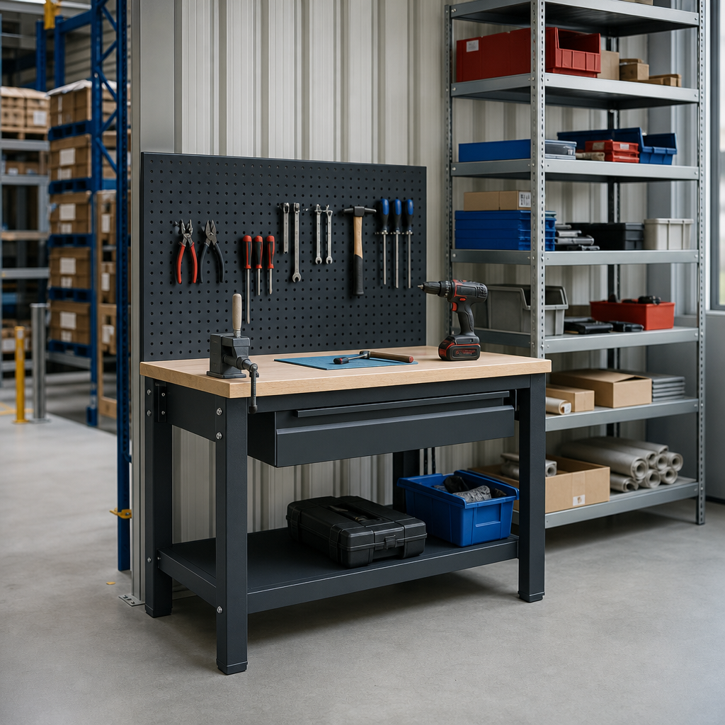 Heavy Duty Workbench with MPX Top and Drawer 910x1000x600mm