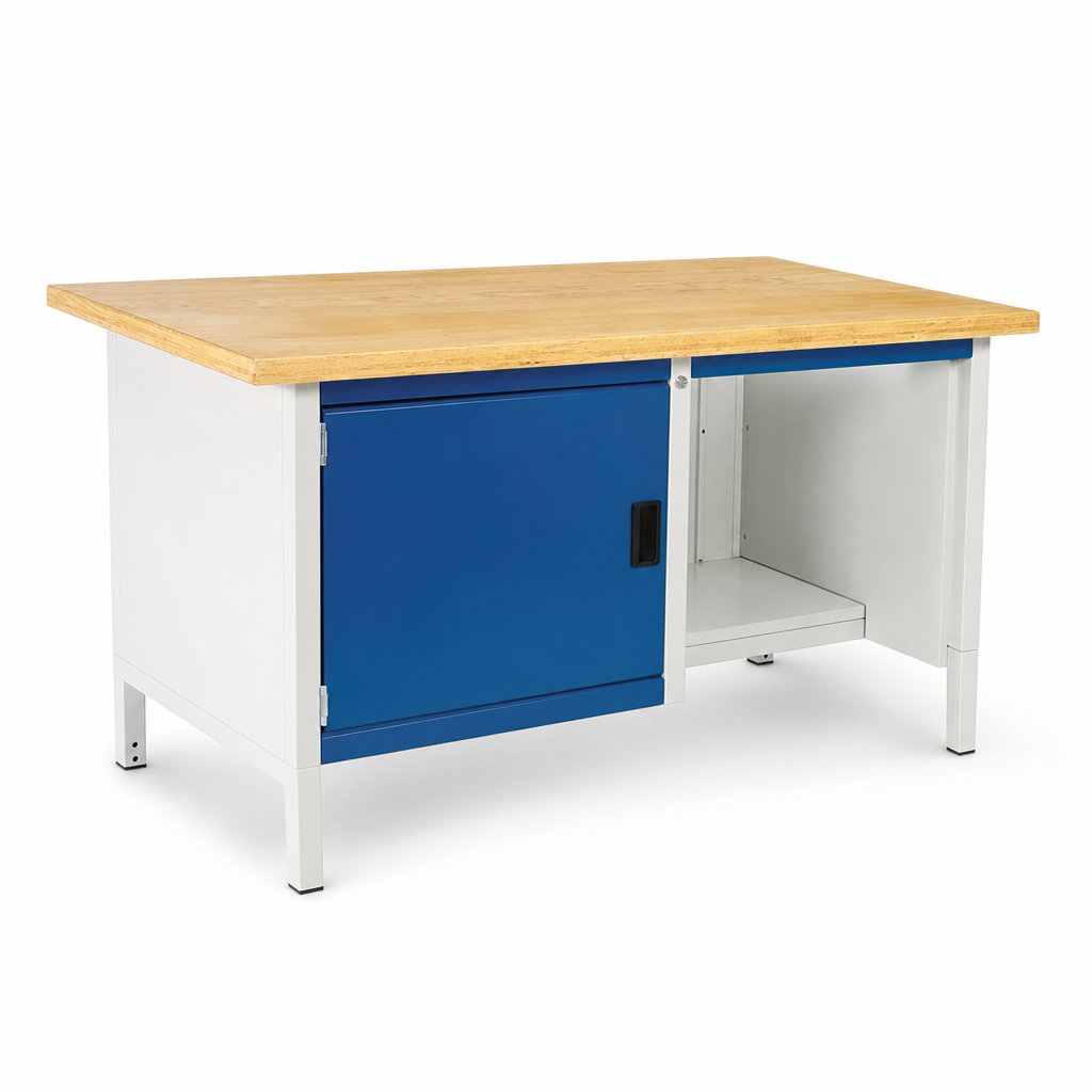 Heavy Duty Workbench with MPX Top, Shelf and Cabinet 840x1500x750mm