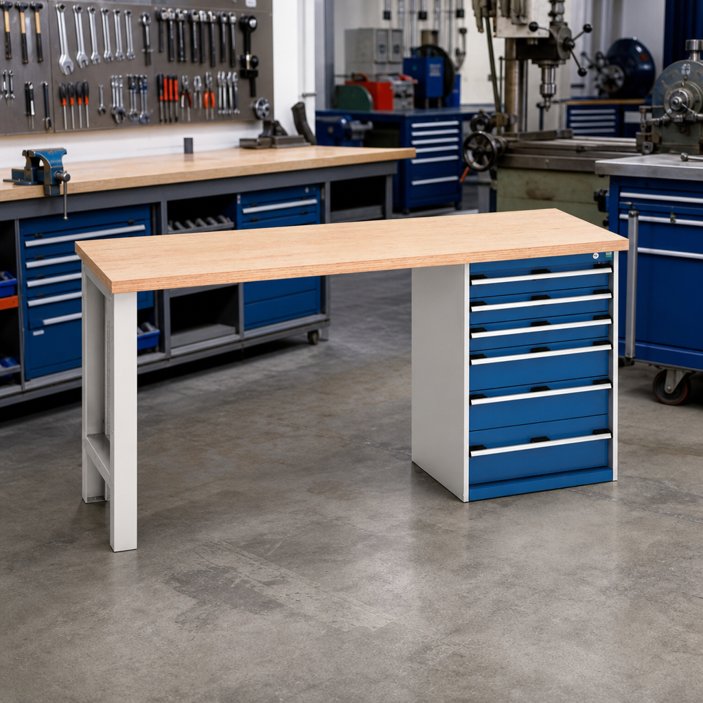 Heavy Duty Workbench with MPX Worktop and Drawer Storage 2000mm