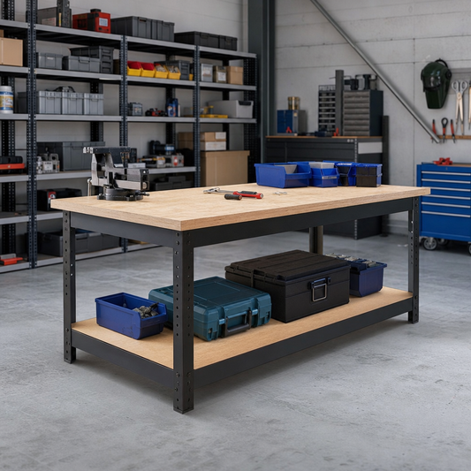 Heavy Duty Workbench with MPX Worktop and Shelf 840x2000x750mm