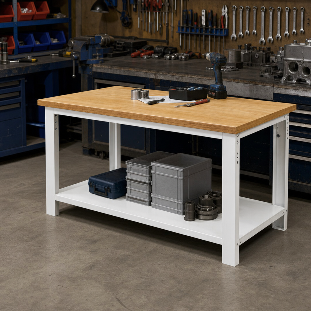 Heavy Duty Workbench with MPX Worktop and Shelf 840x2000x750mm
