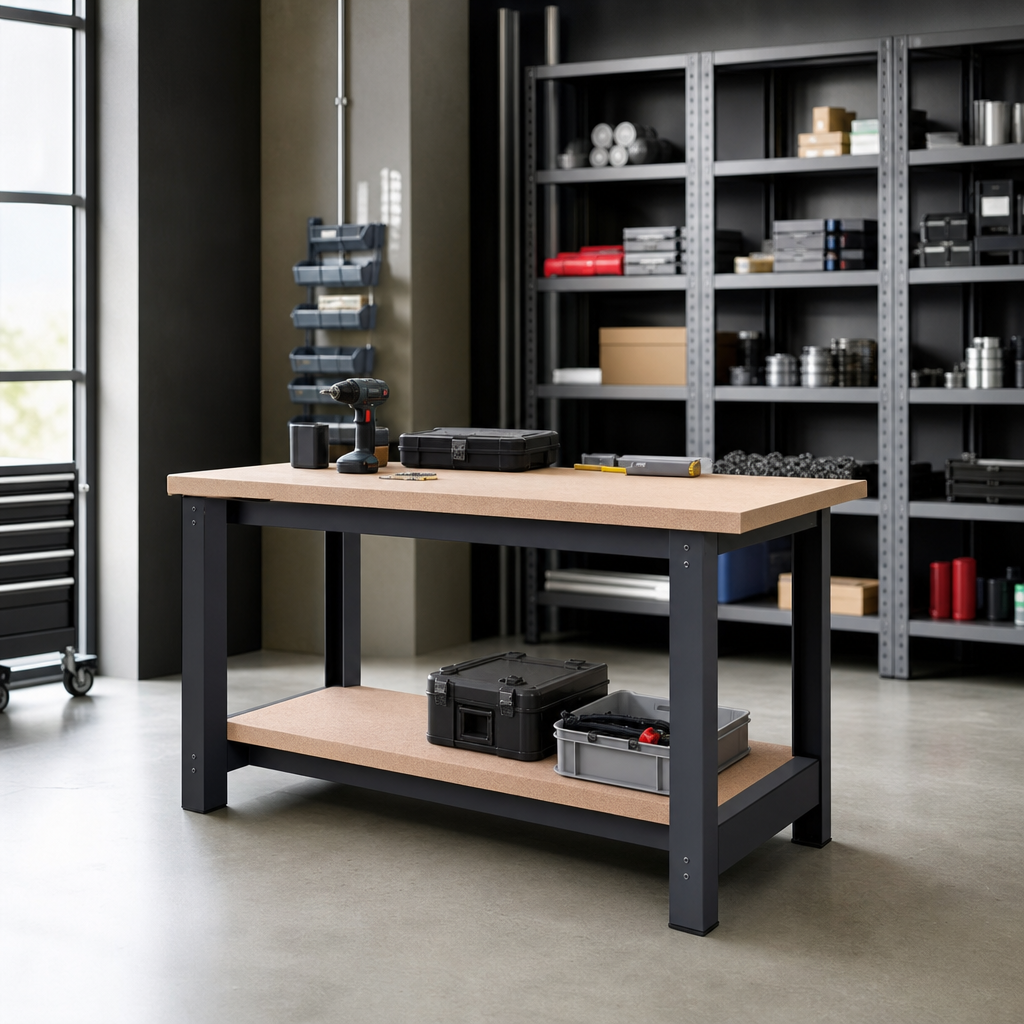 Heavy Duty Workbench with MPX Worktop and Shelf 840x2000x900mm