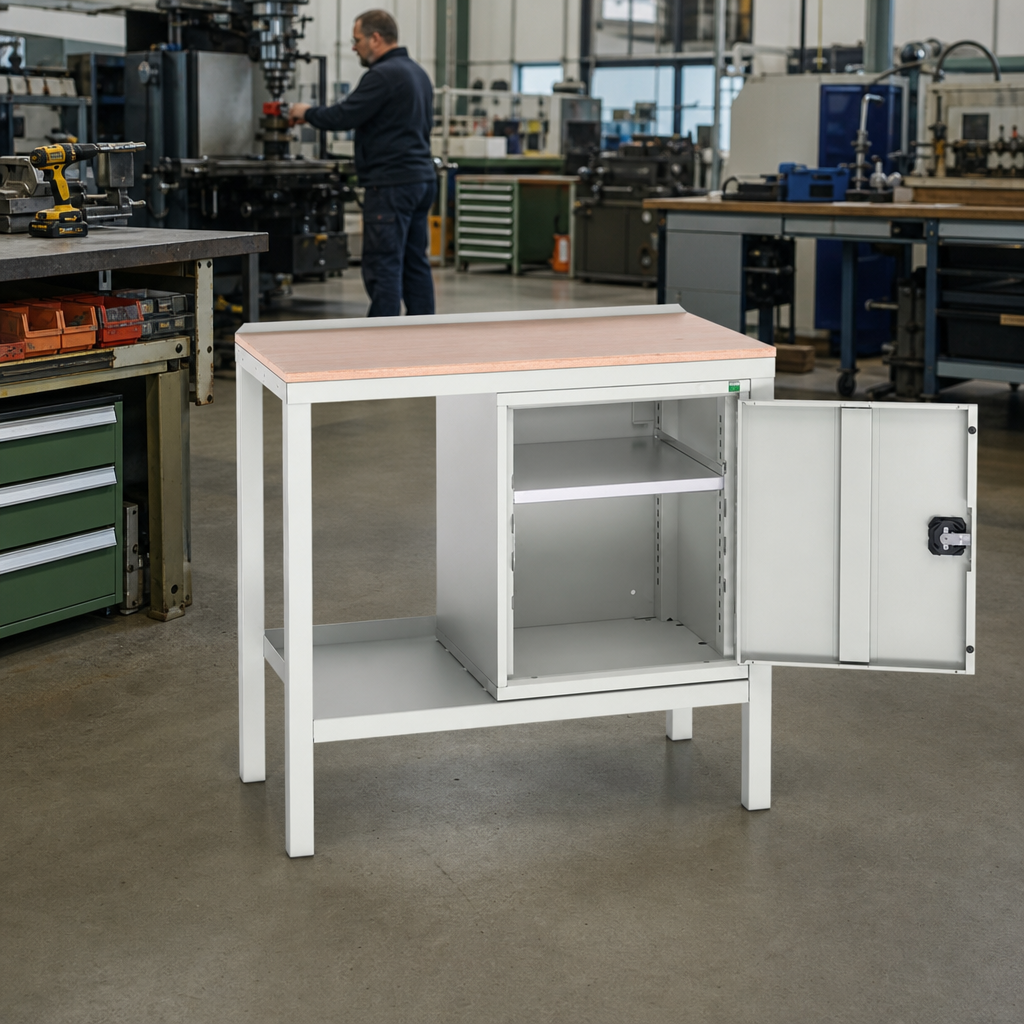 Heavy Duty Workbench with Multiplex Top and Lockable Cupboard