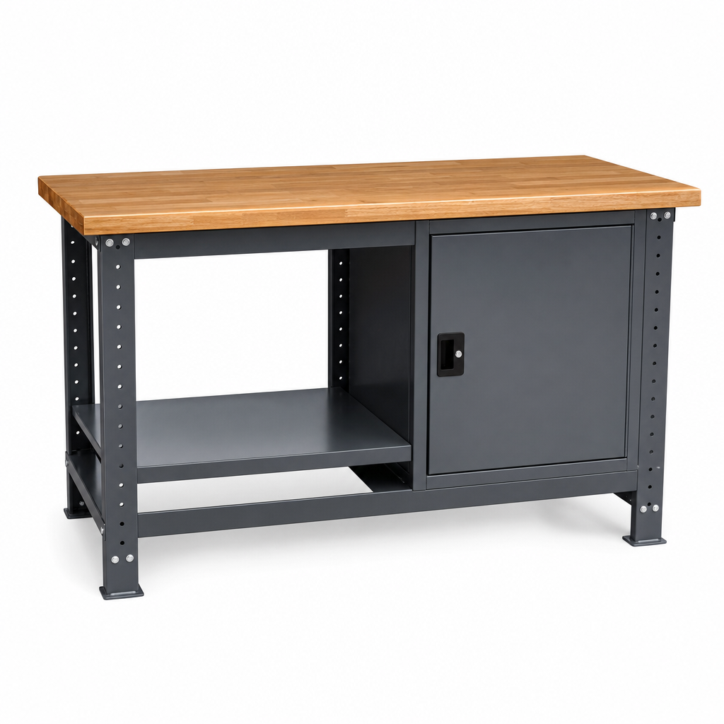 Heavy Duty Workbench with Shelf and Cupboard 840 x 1500 x 750mm