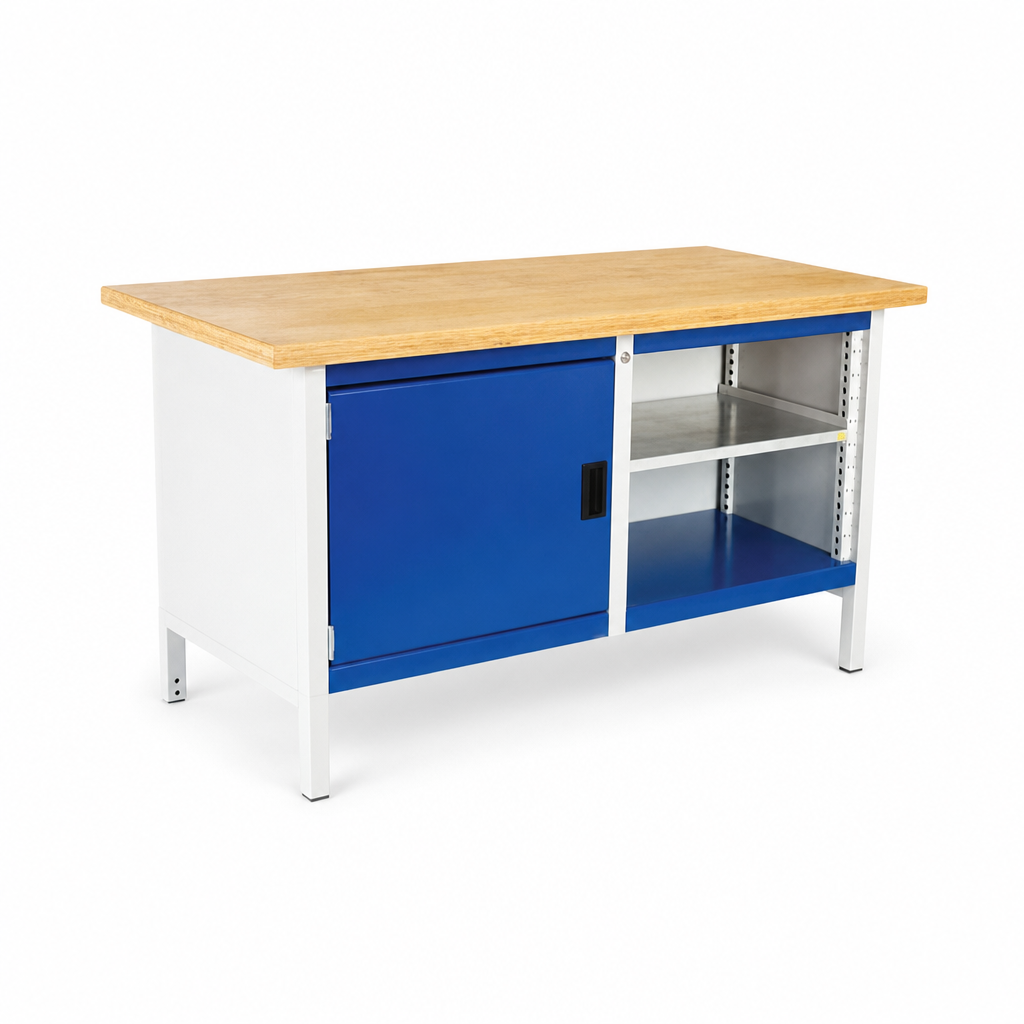 Heavy Duty Workbench with Shelf and Cupboard 840 x 1500 x 750mm