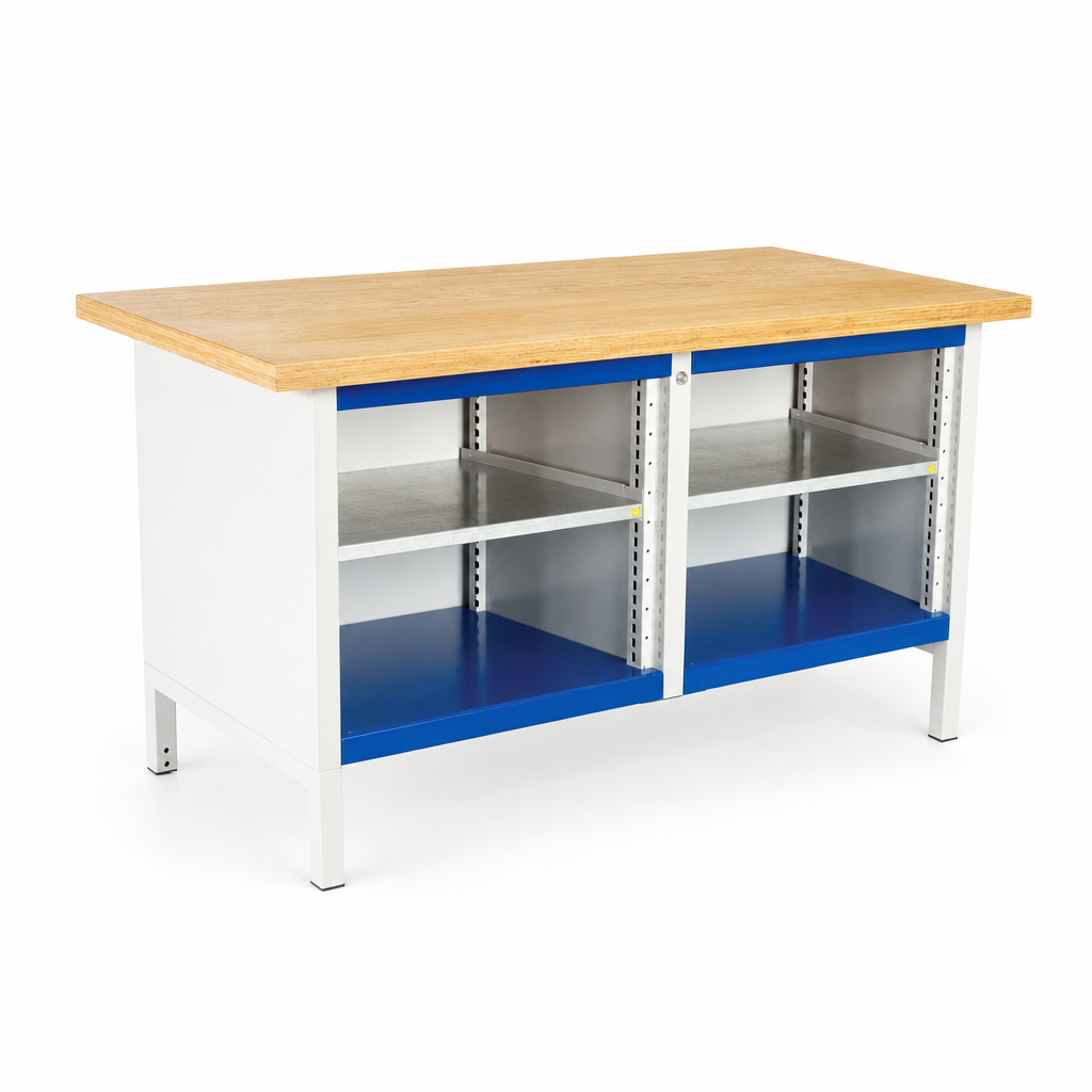 Heavy Duty Workbench with Twin Shelf Units