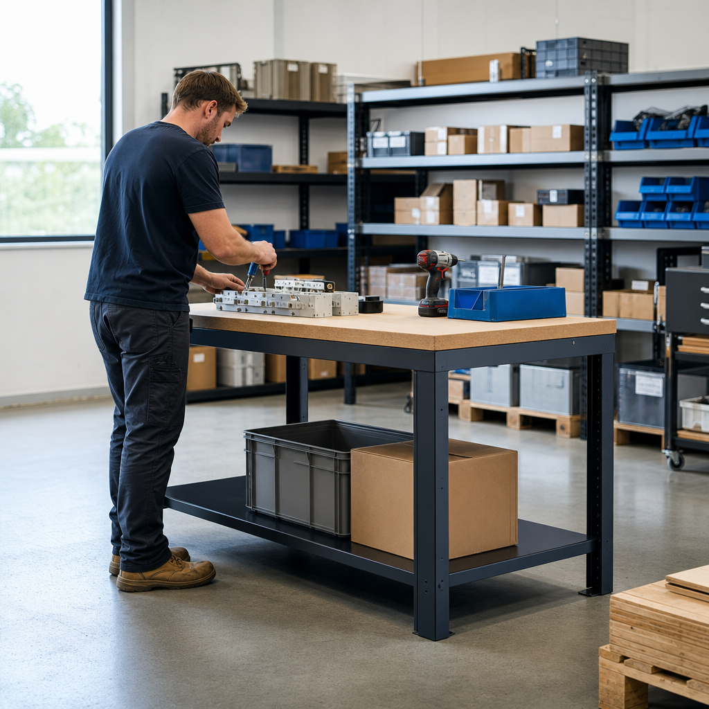 Height Adjustable 1-Shelf MPX Workbench 1500 x 900mm