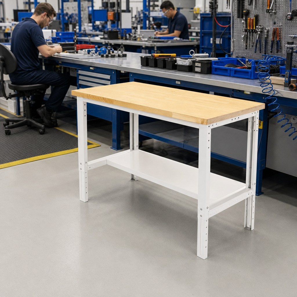 Height Adjustable 1-Shelf MPX Workbench 1500 x 900mm
