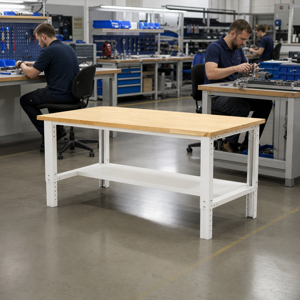 Height Adjustable 1-Shelf MPX Workbench 2000 x 750mm