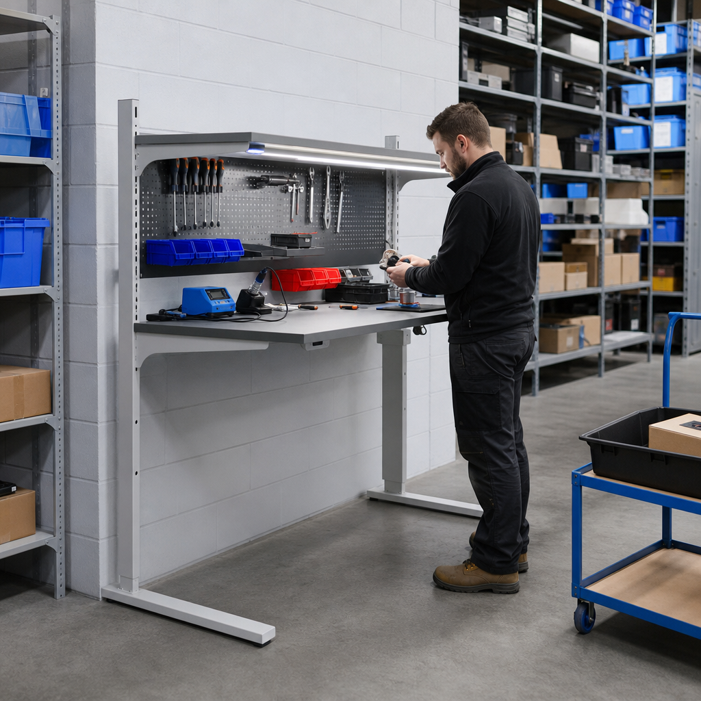 Height Adjustable ESD Workbench with 2000mm Worktop