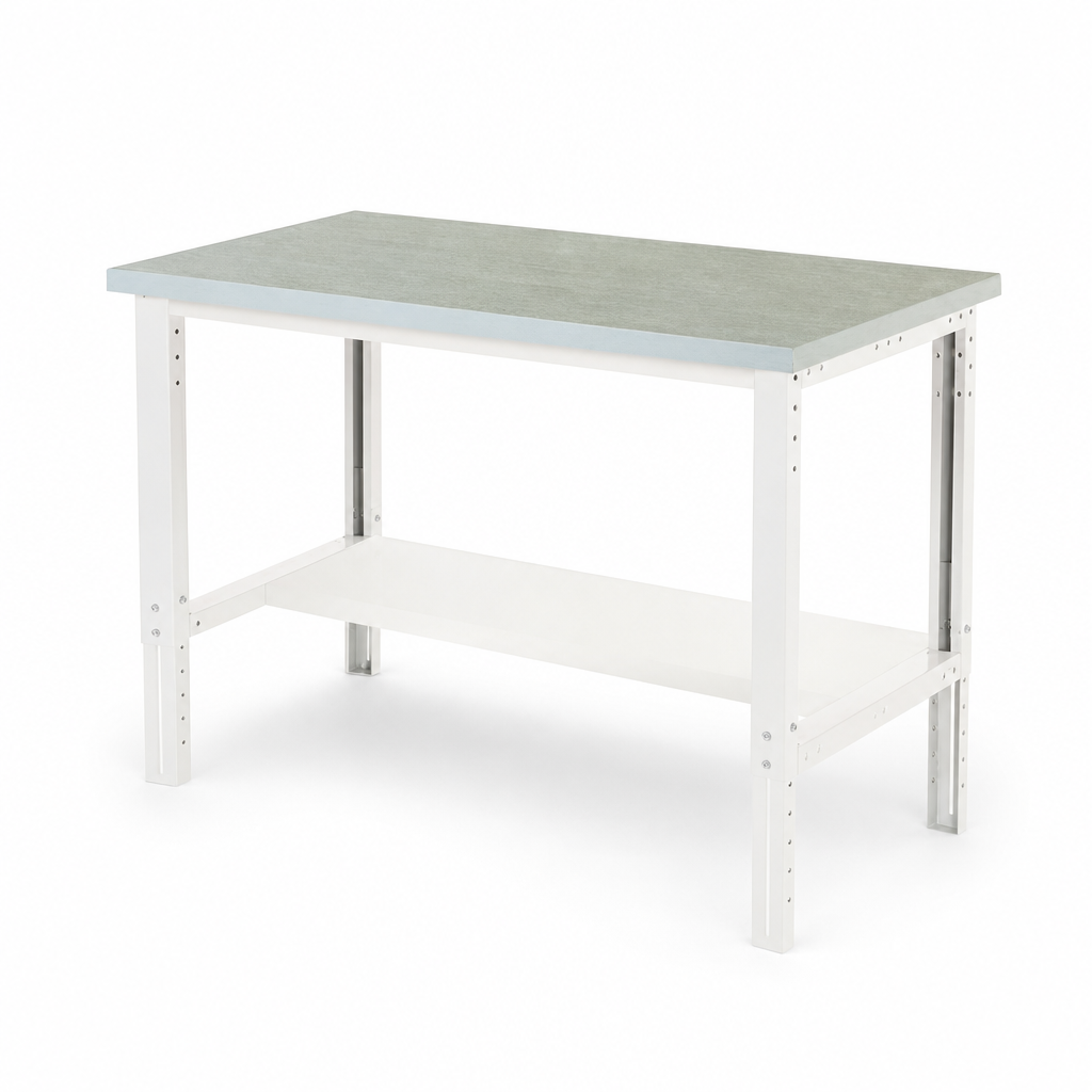 Height Adjustable Lino Workbench with Shelf 1500 x 750mm