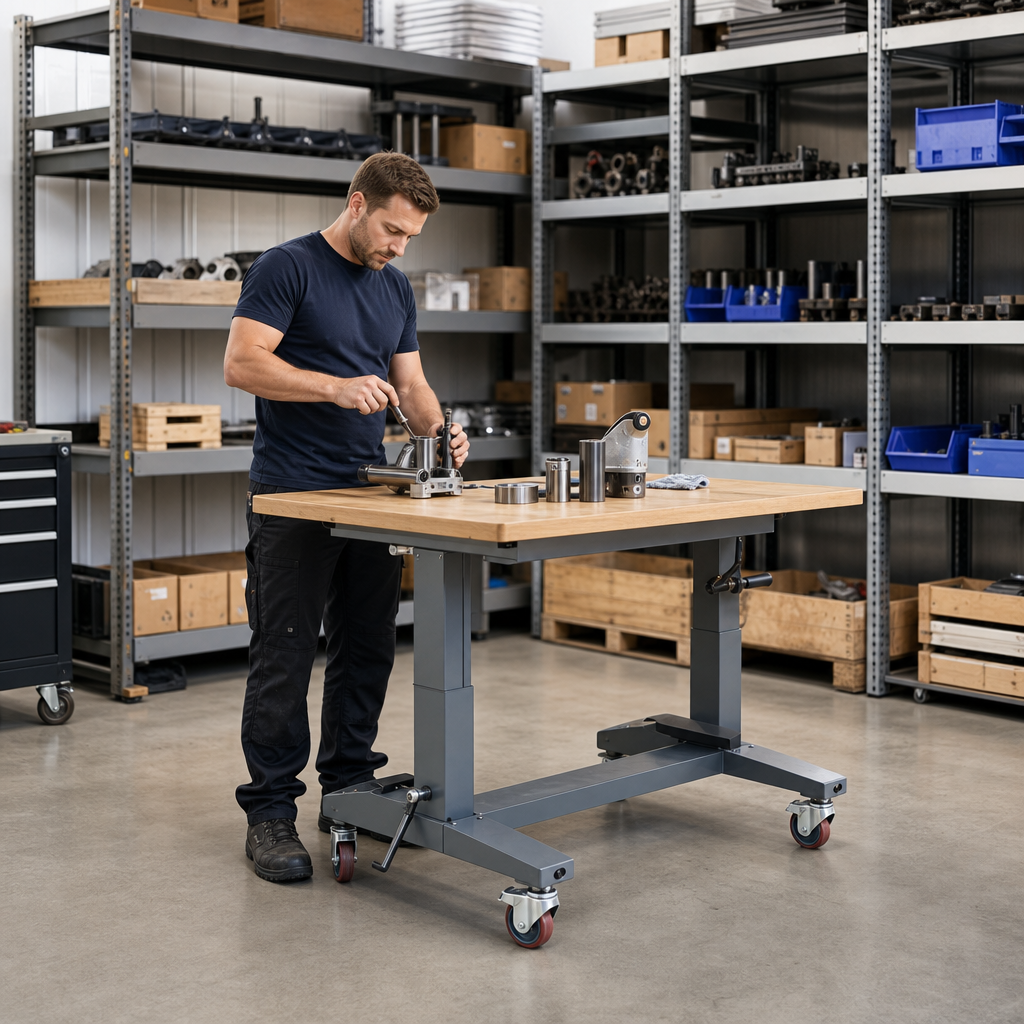 Height Adjustable Mobile Workbench