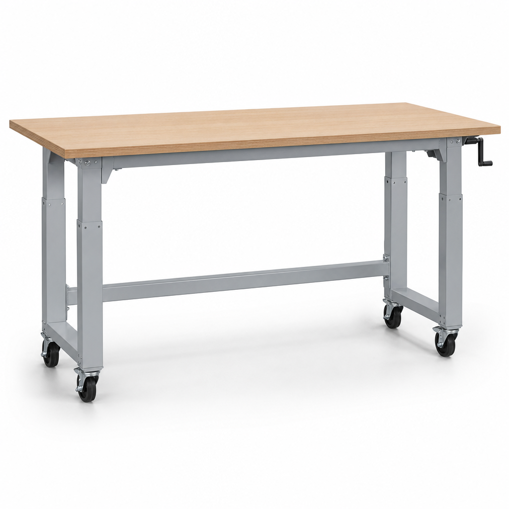 Height Adjustable Mobile Workbench with MPX Worktop 1500 x 750mm