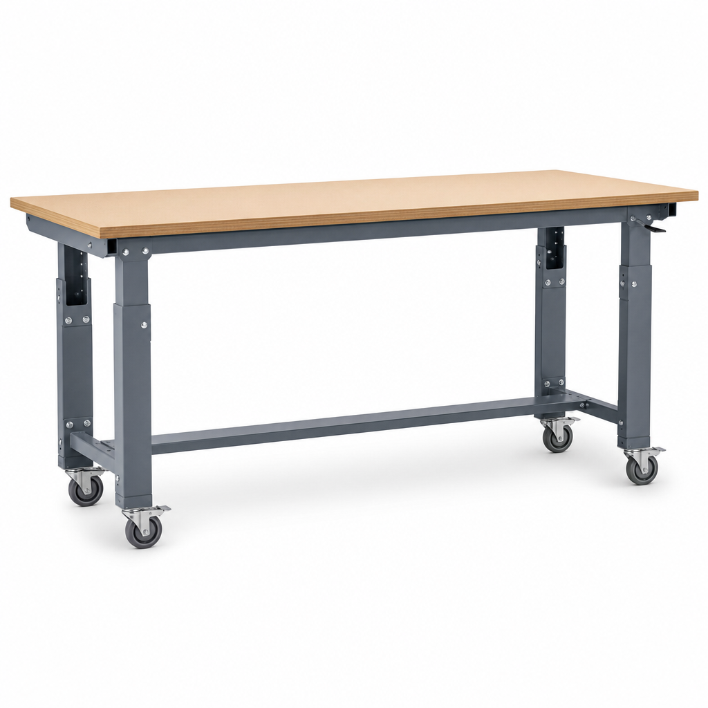 Height Adjustable Mobile Workbench with MPX Worktop 2000 x 750mm