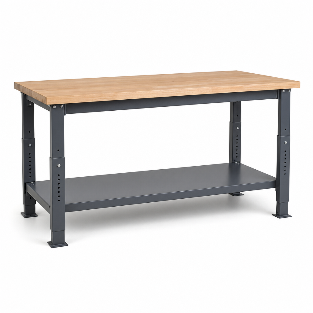 Height Adjustable MPX Workbench with Single Shelf 1500 x 750mm