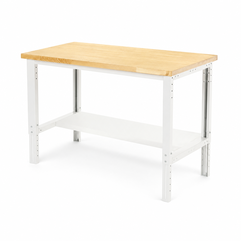 Height Adjustable MPX Workbench with Single Shelf 1500 x 750mm