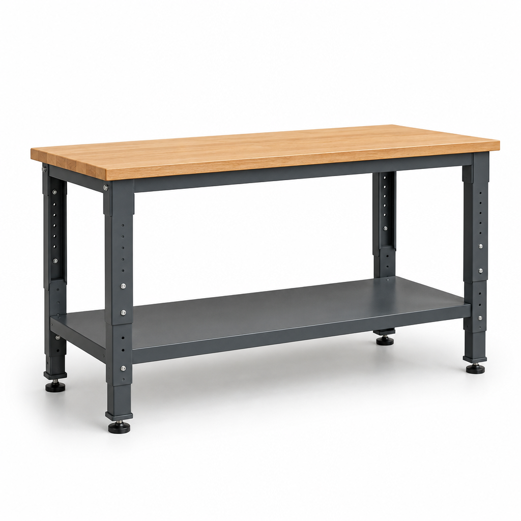 Height Adjustable MPX Workbench with Single Shelf 2000x900mm