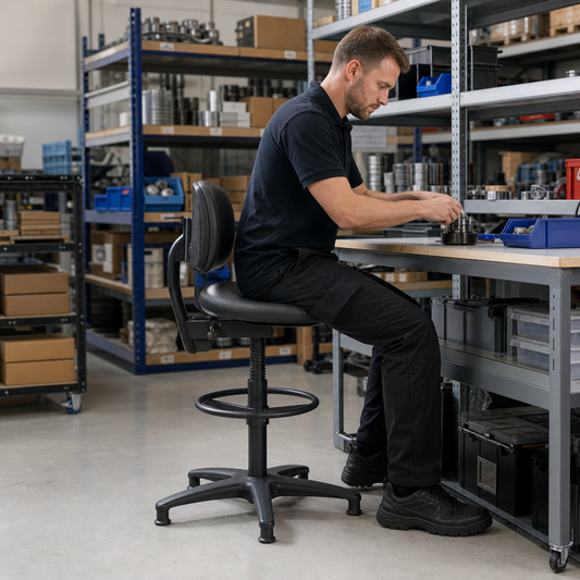 Height Adjustable Polyurethane Draughtsman Chair with Glides