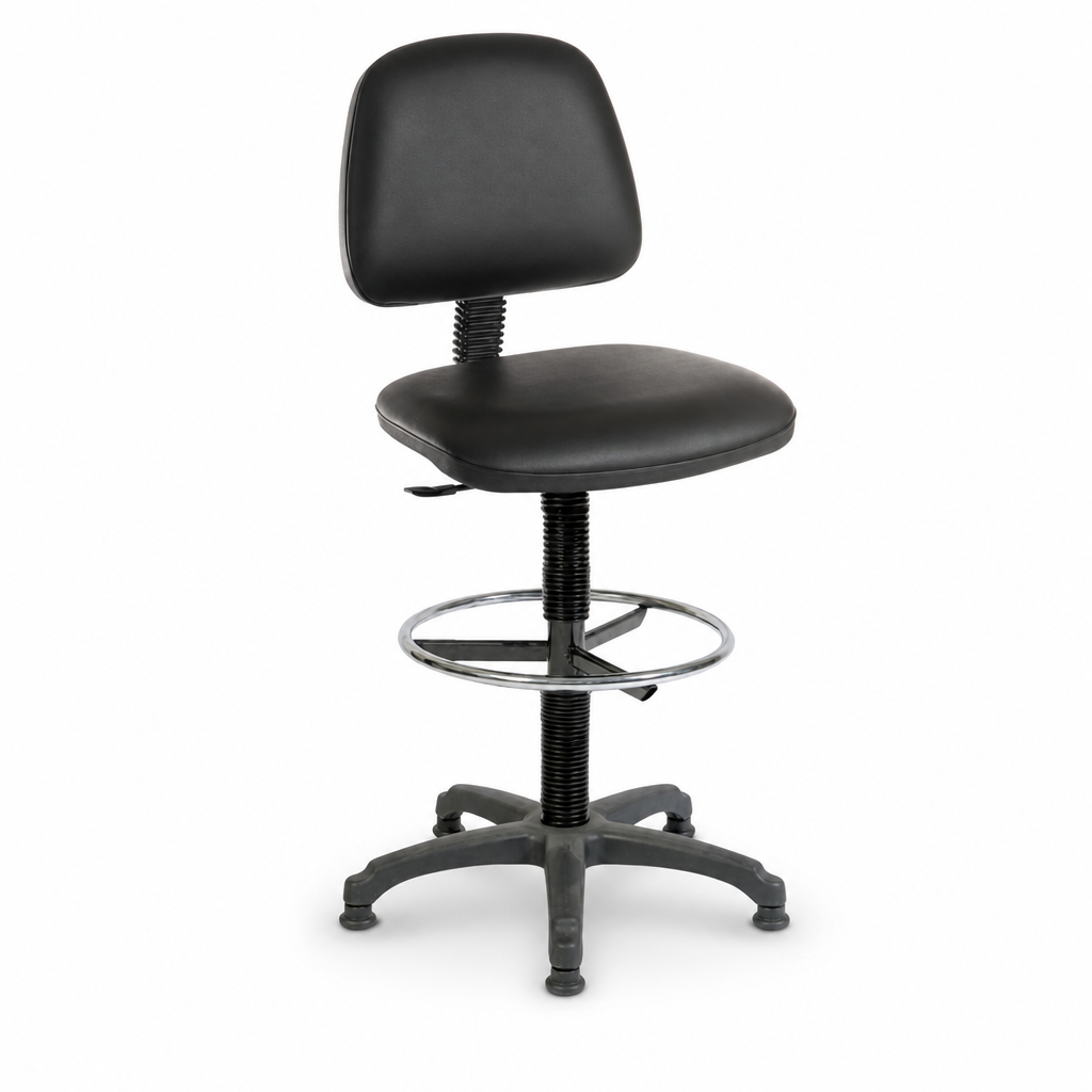 Height Adjustable Polyurethane Draughtsman Chair with Glides