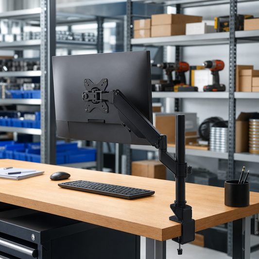Height Adjustable Single VESA Monitor Arm with Desk Clamp