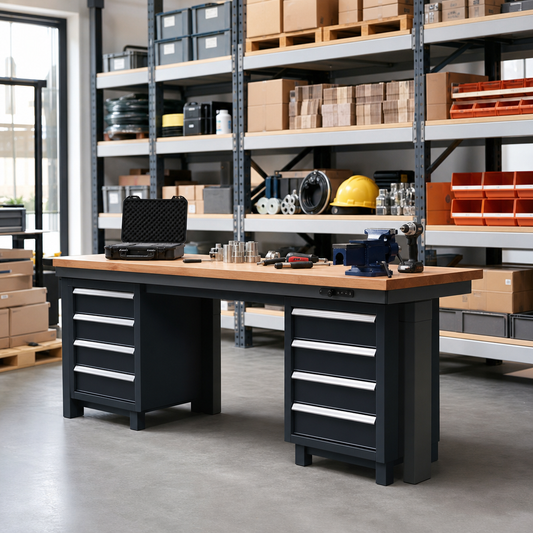 Height Adjustable Workbench with 6 Drawers 1500 x 600mm