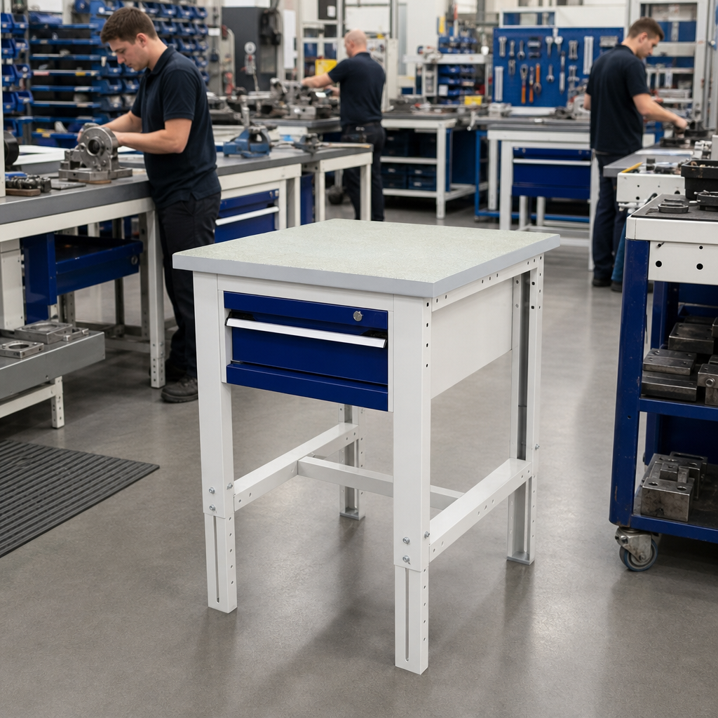 Height Adjustable Workbench with Drawer Storage
