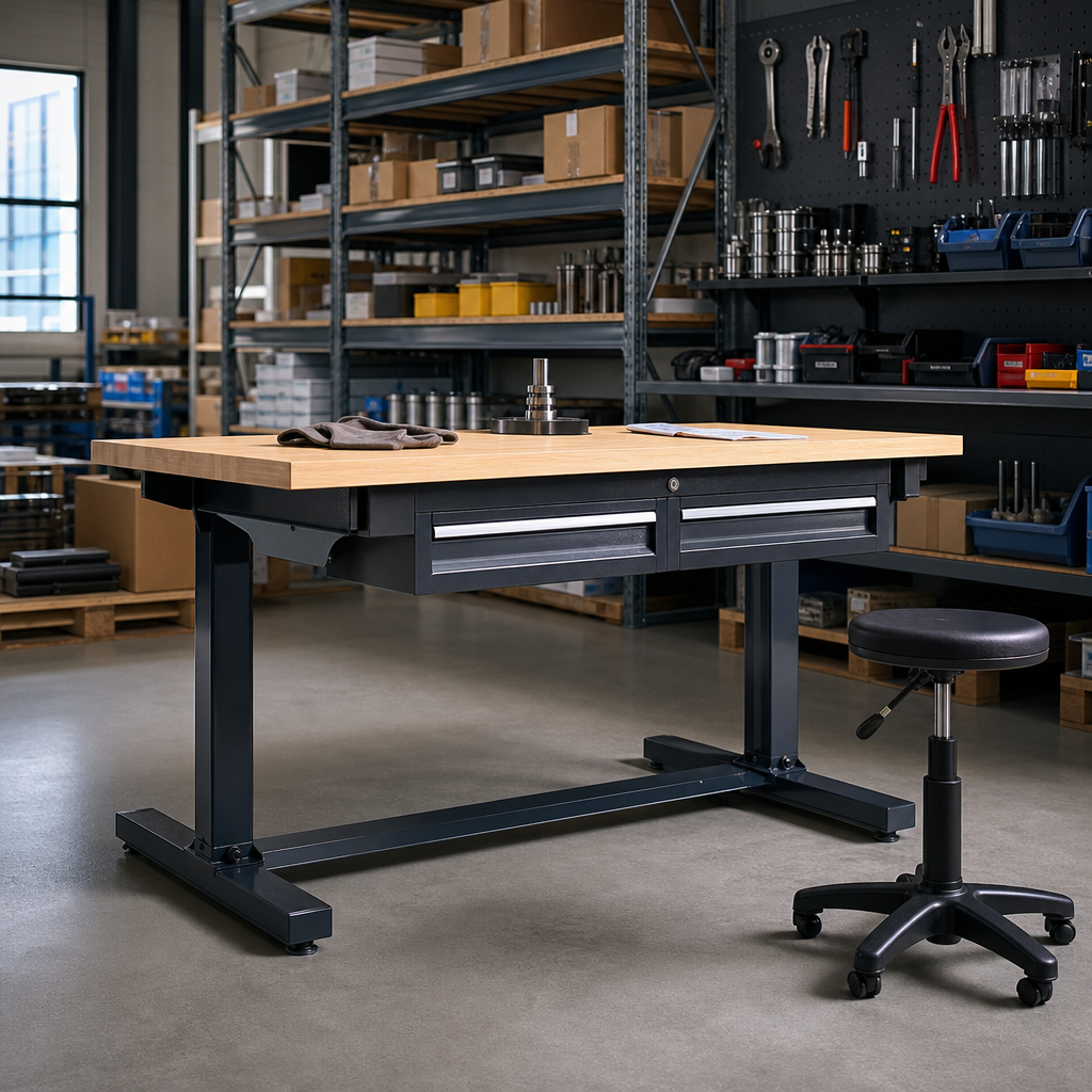 Height Adjustable Workbench with Drawers 1250 x 600mm
