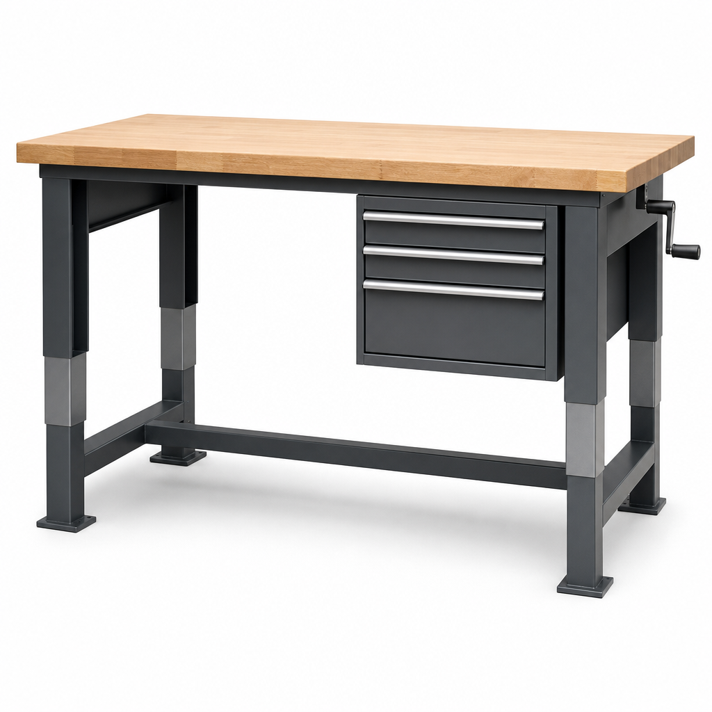 Height Adjustable Workbench with Drawers 780-930x700x600mm