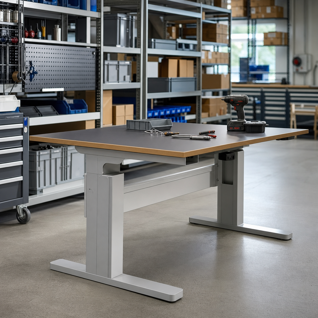 Height Adjustable Workbench with Lino Top 1500 x 900mm