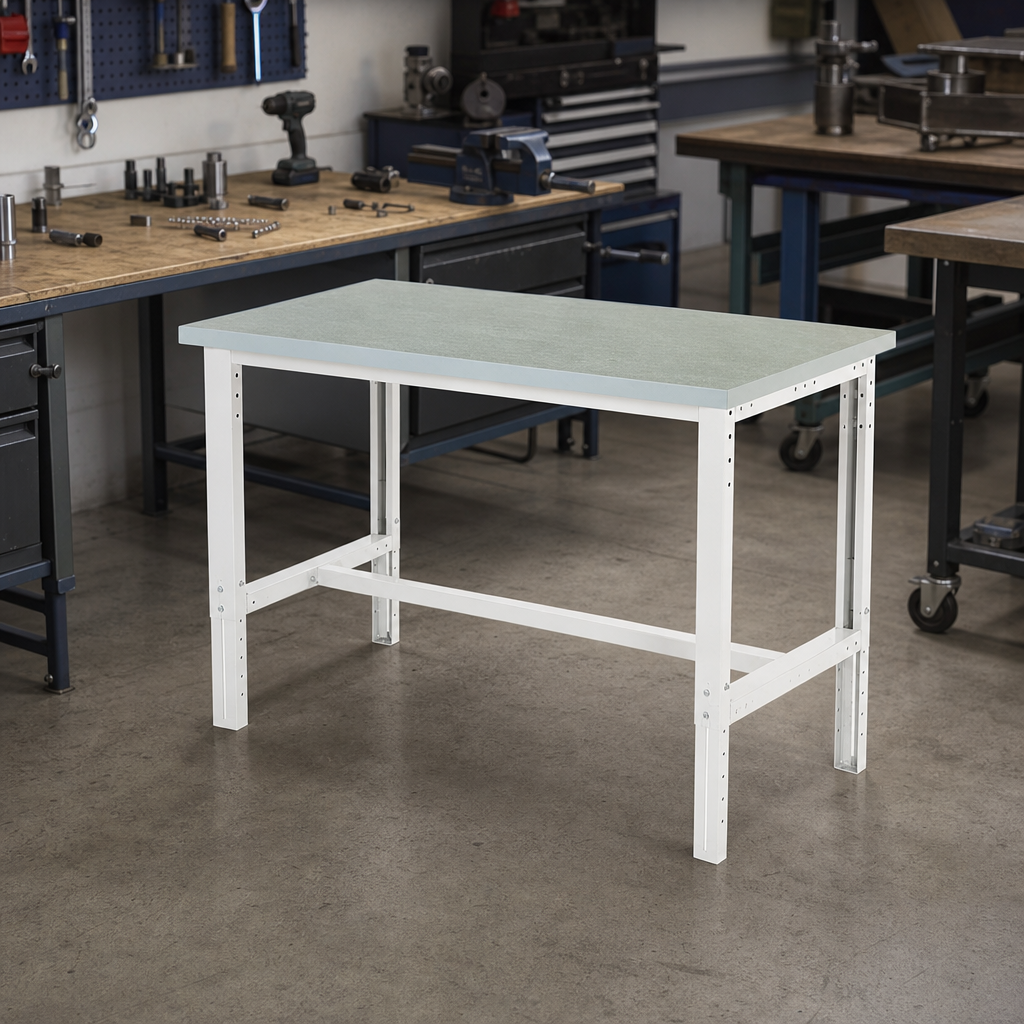 Height Adjustable Workbench with Lino Top 1500 x 900mm