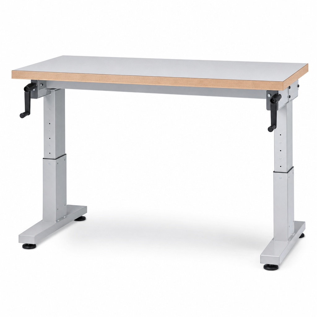 Height Adjustable Workbench with Lino Top 740-1140mm High