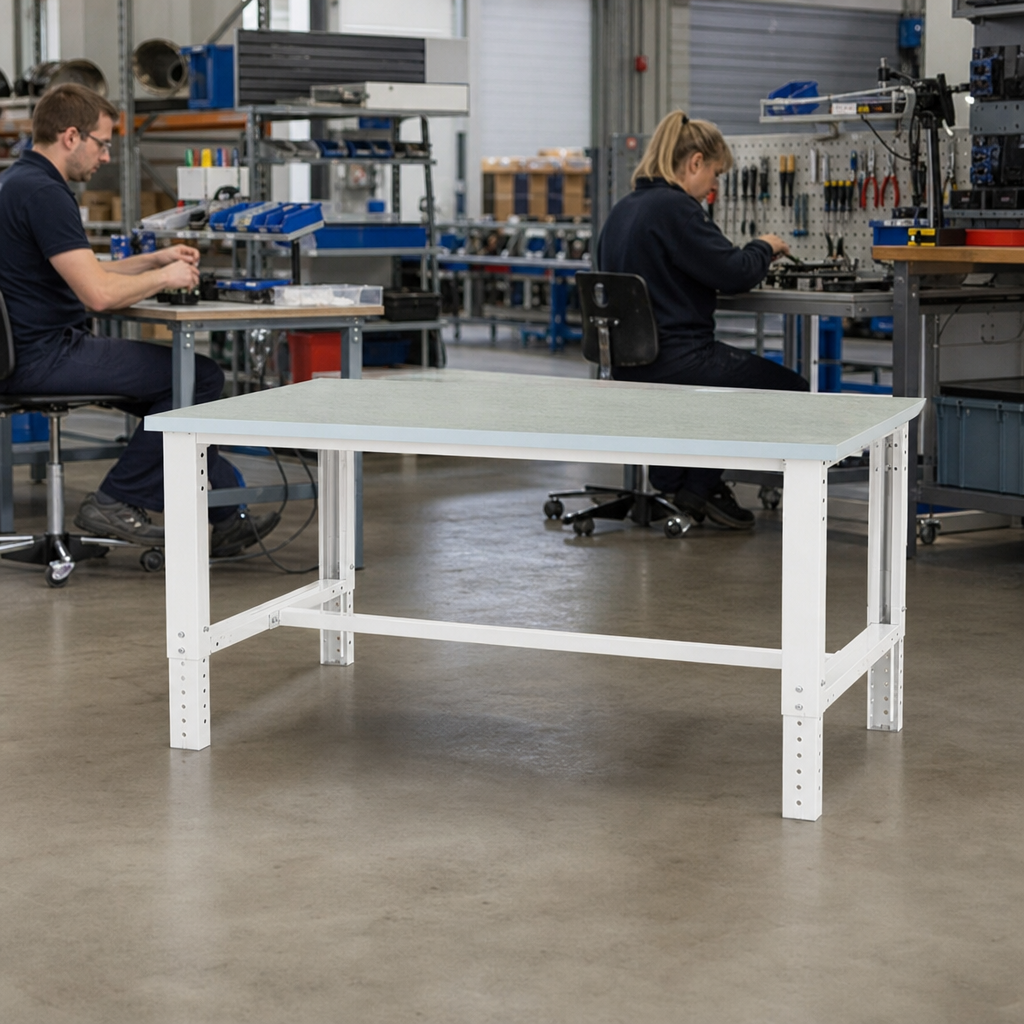 Height Adjustable Workbench with Linoleum Top 2000 x 750mm