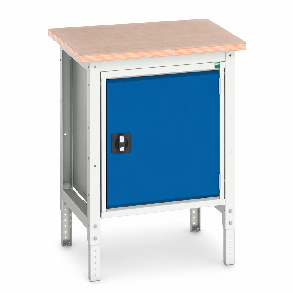 Height Adjustable Workbench with Lockable Cabinet 780-930x700x600mm