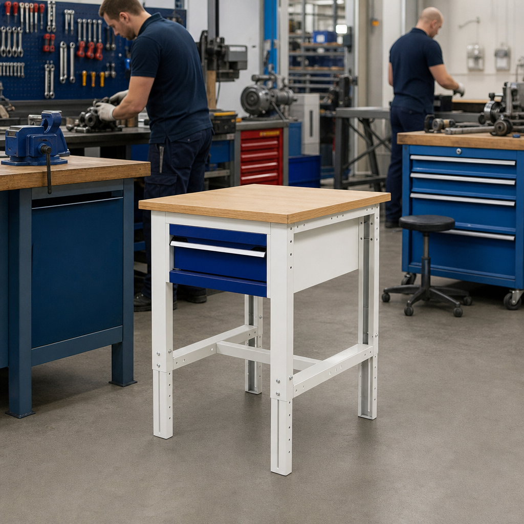 Height Adjustable Workbench with Lockable Drawers 1140mm