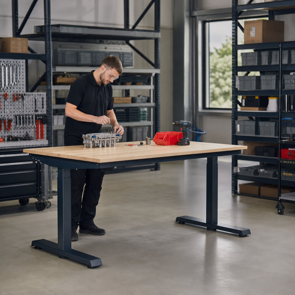 Height Adjustable Workbench with MPX Worktop 1500 x 900mm