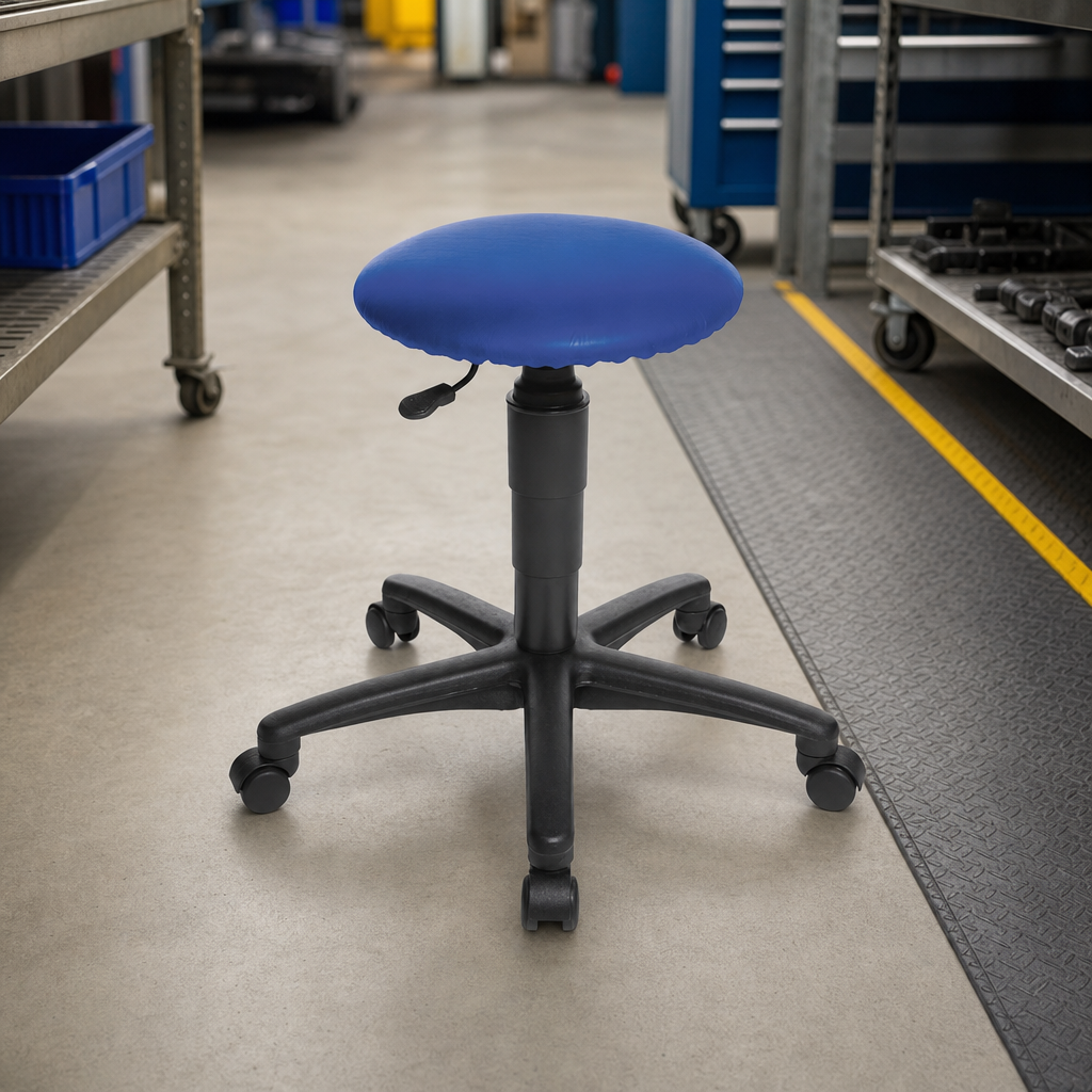 Height Adjustable Workshop Stool with Castors