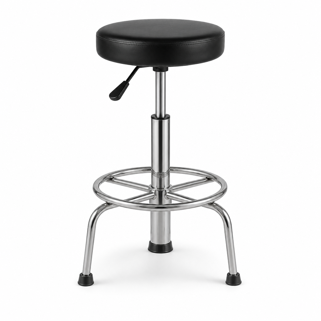 Height Adjustable Workshop Stool with Footrest