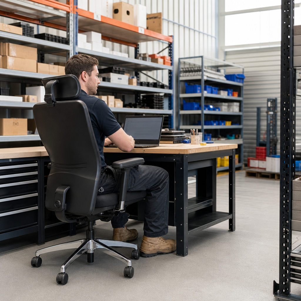 High Back 24 Hour Managers Chair with Adjustable Headrest