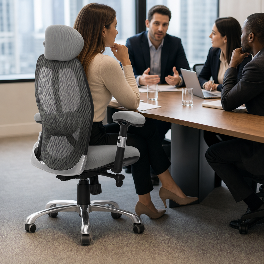High Back 24 Hour Managers Chair with Adjustable Headrest