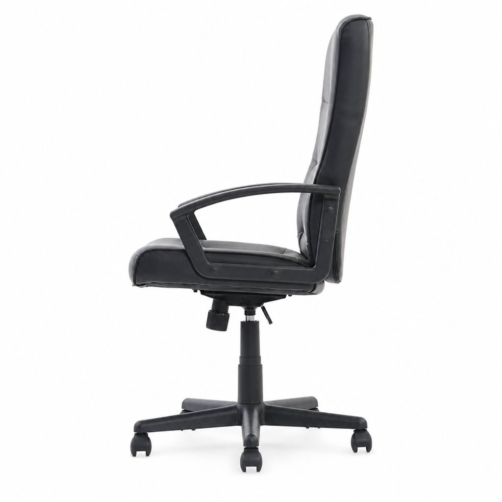 High Back Leather Office Chair in Black