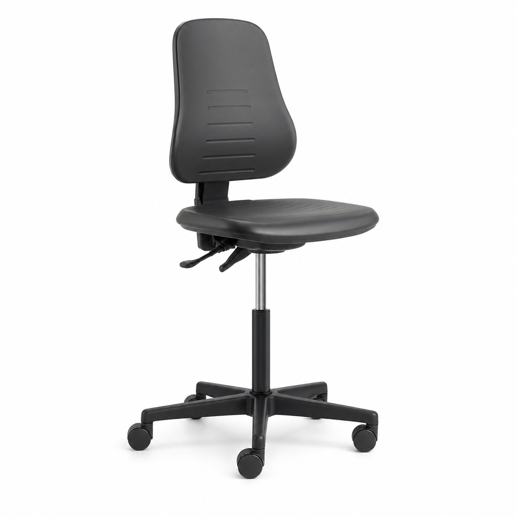 High Back Polyurethane Sit Stand Stool on Castors