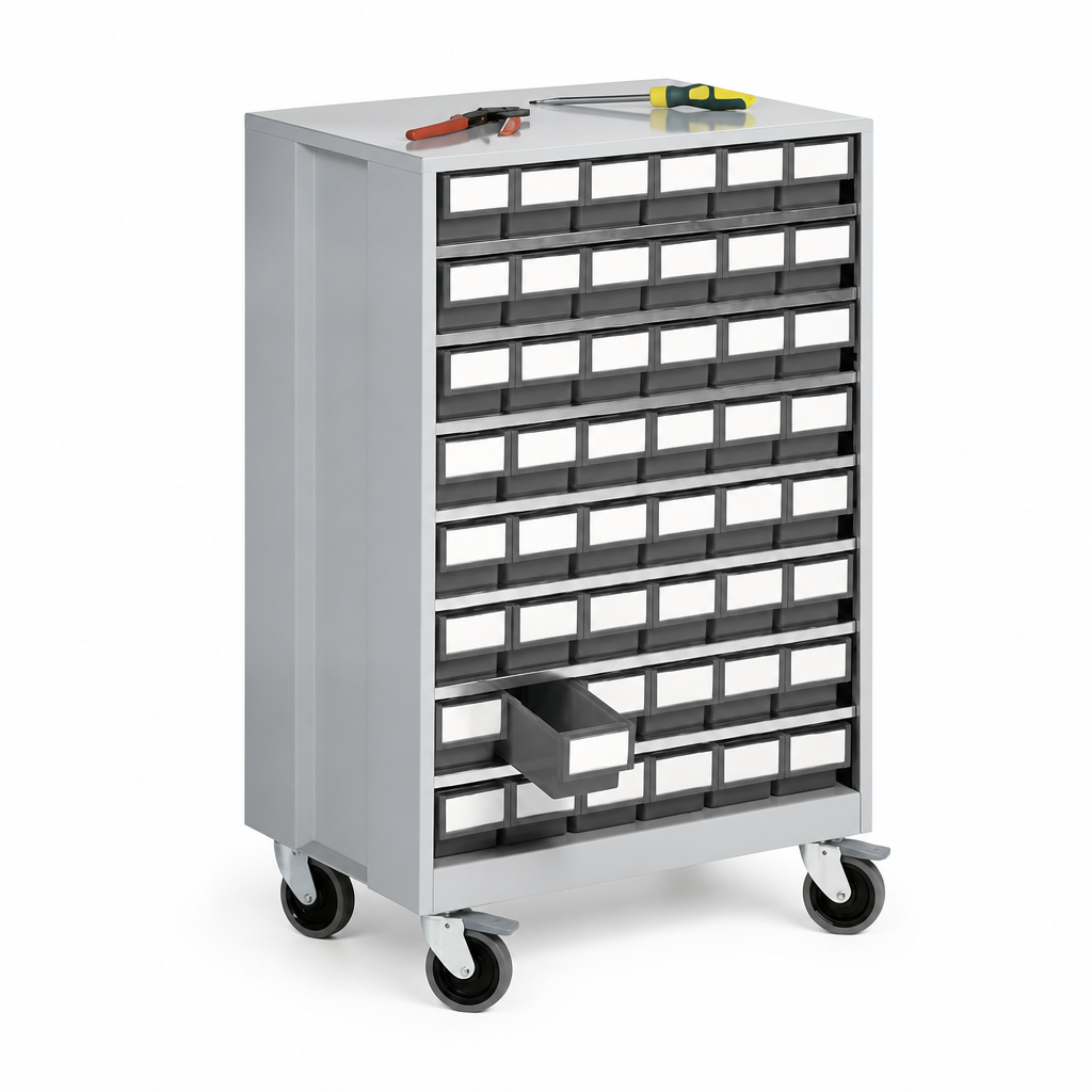 High Density Mobile Storage Cabinets with Shelf Bins