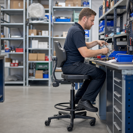 High Polyurethane Ergonomic Workshop Chair with Pads or Castors