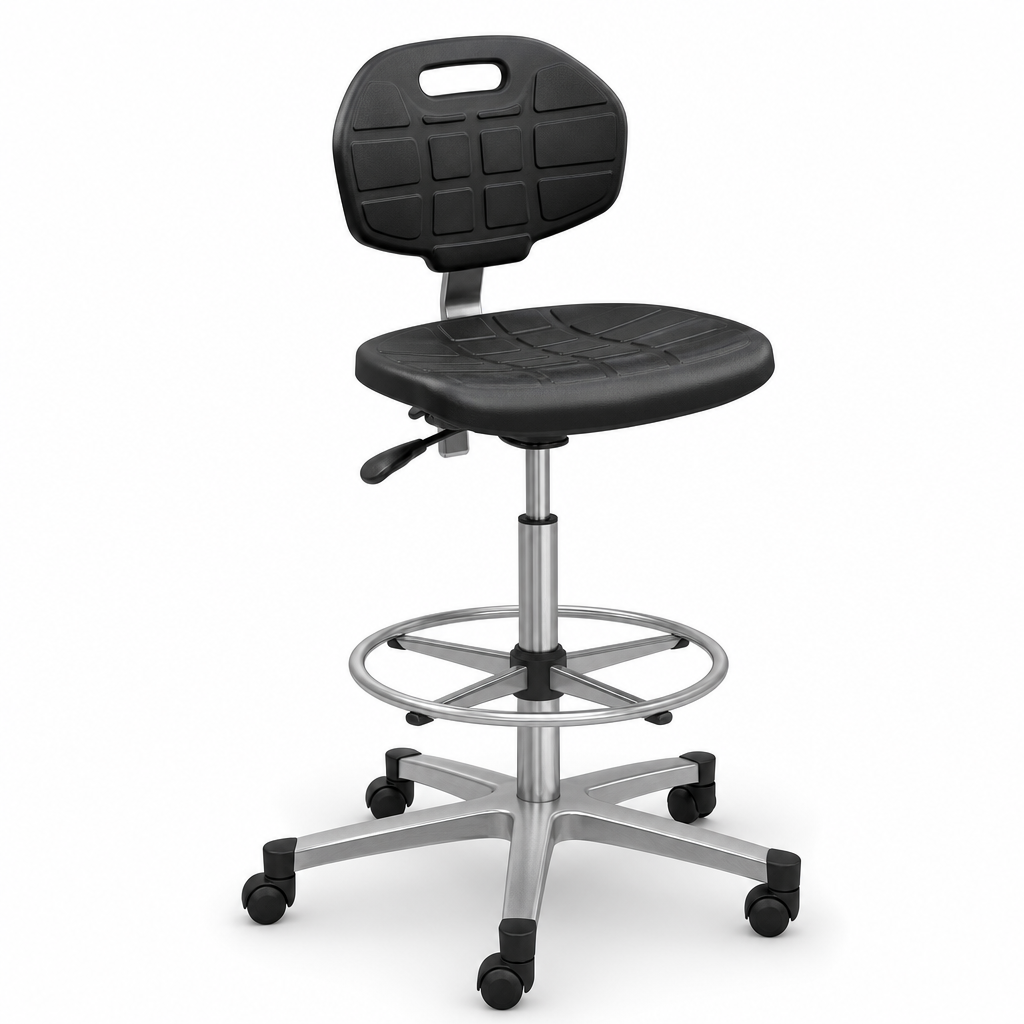 High Polyurethane Ergonomic Workshop Chair with Pads or Castors
