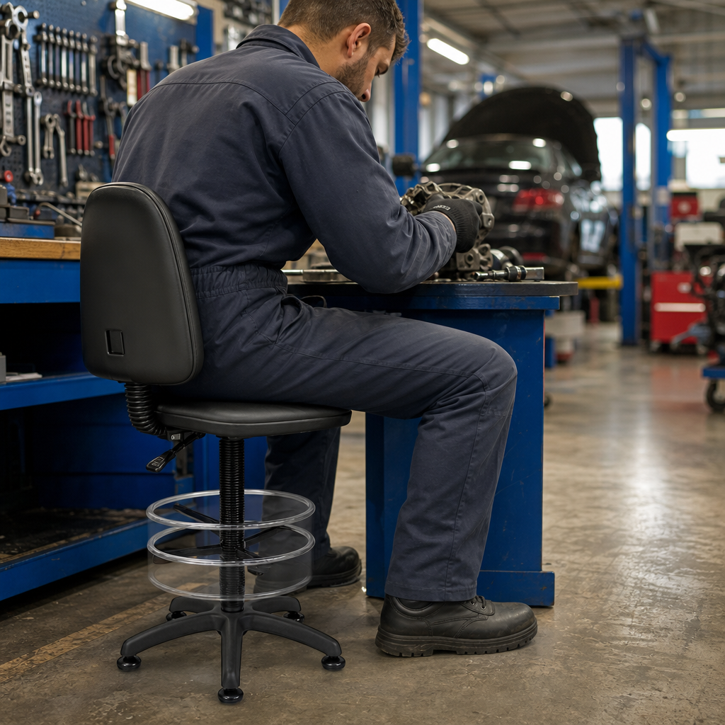 High Polyurethane Workshop Stool with Pads