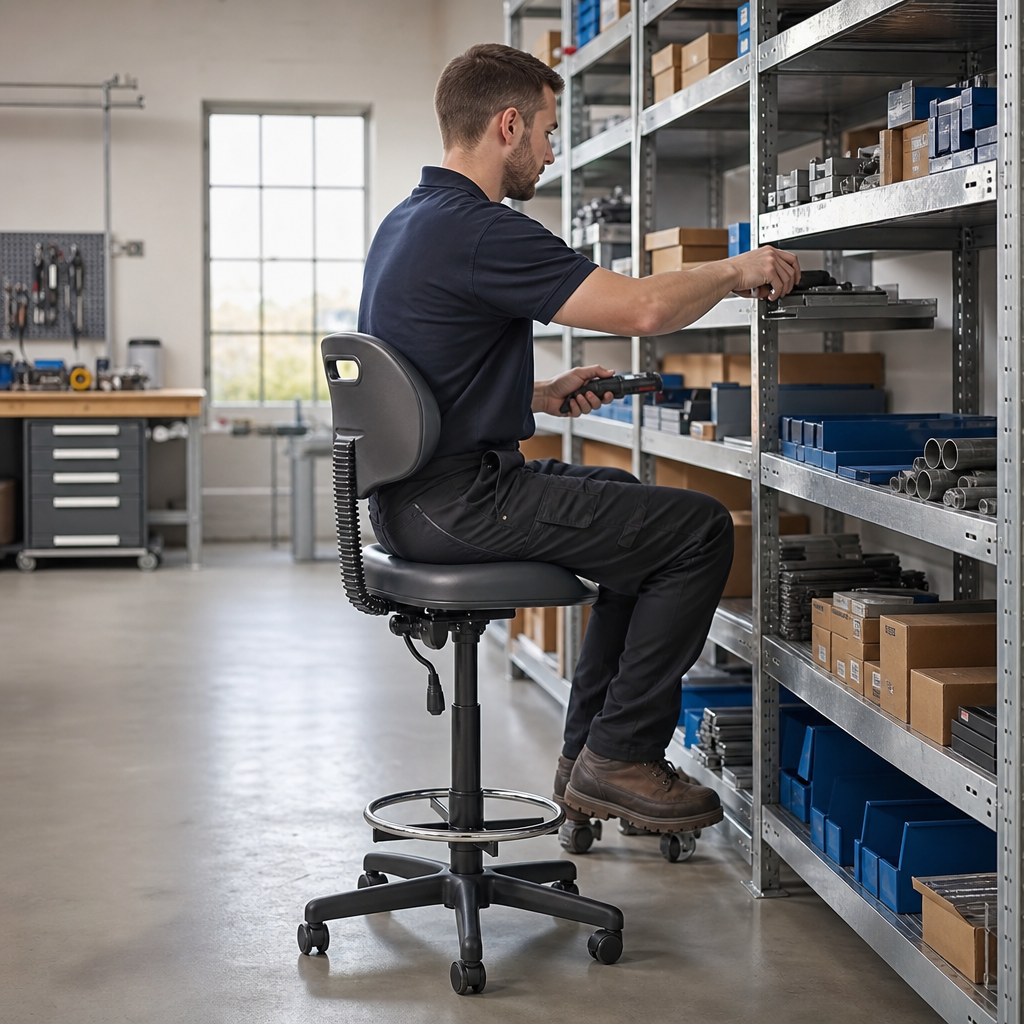 High Polyurethane Workshop Stool with Pads