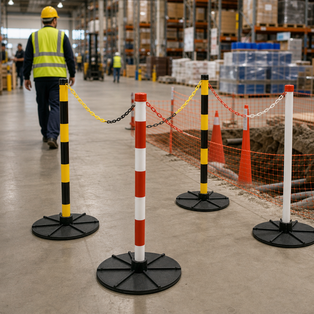 High Visibility Post and Chain Barrier Starter Kits